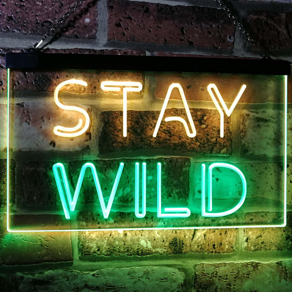 ADVPRO Stay Wild Home Decor Dual Color LED Neon Sign st6-i3112 - Green & Yellow