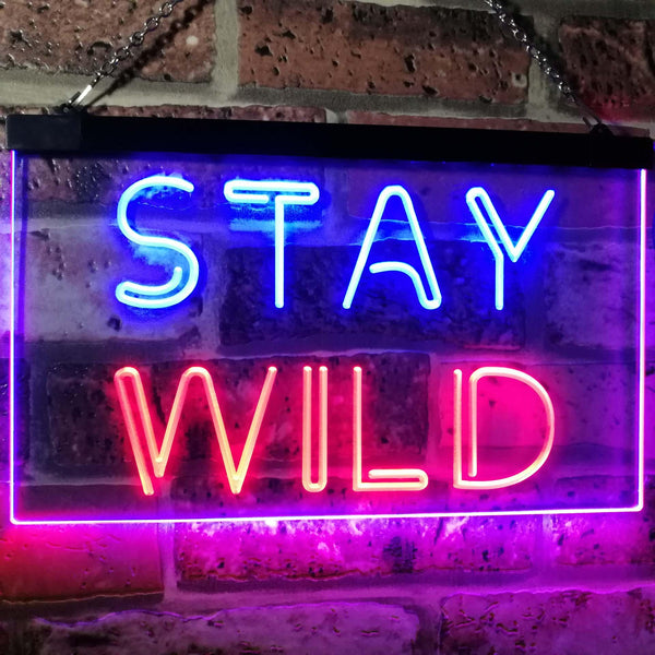 ADVPRO Stay Wild Home Decor Dual Color LED Neon Sign st6-i3112 - Red & Blue