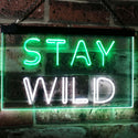 ADVPRO Stay Wild Home Decor Dual Color LED Neon Sign st6-i3112 - White & Green