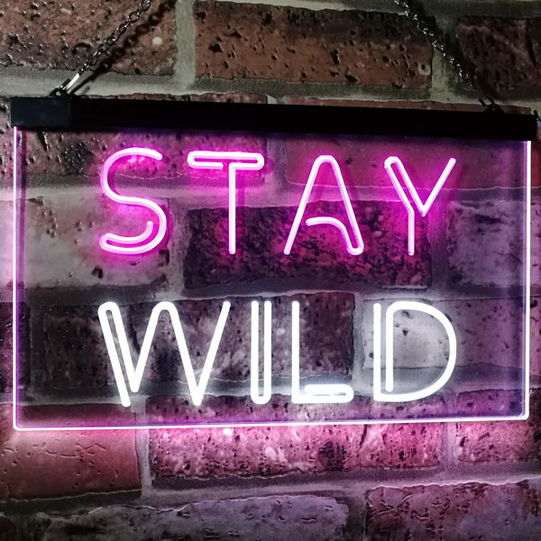 ADVPRO Stay Wild Home Decor Dual Color LED Neon Sign st6-i3112 - White & Purple