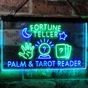 ADVPRO Fortune Teller Palm Tarot Reader Dual Color LED Neon Sign st6-i3118 - Green & Blue