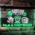 ADVPRO Fortune Teller Palm Tarot Reader Dual Color LED Neon Sign st6-i3118 - White & Green