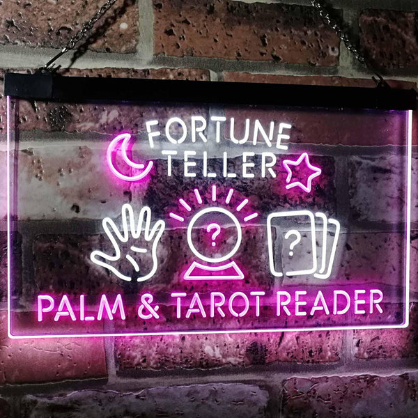 ADVPRO Fortune Teller Palm Tarot Reader Dual Color LED Neon Sign st6-i3118 - White & Purple