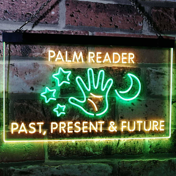 ADVPRO Palm Reader Present Past Future Dual Color LED Neon Sign st6-i3119 - Green & Yellow