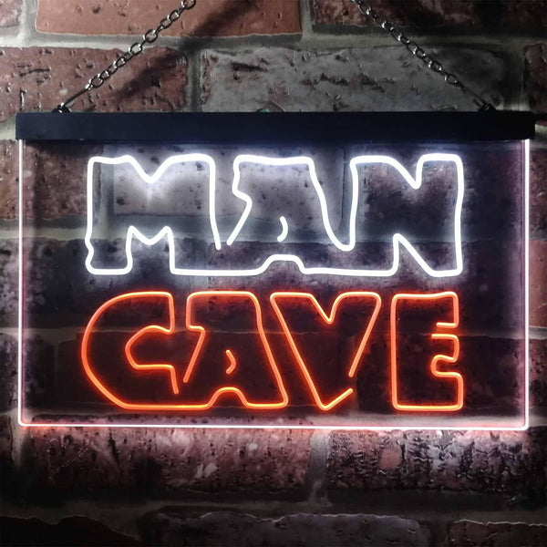 ADVPRO Man Cave Garage Display Dual Color LED Neon Sign st6-i3127 - White & Orange