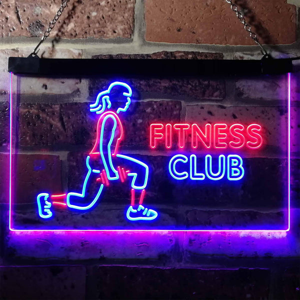 ADVPRO Fitness Club Open Welcome Dual Color LED Neon Sign st6-i3168 - Blue & Red