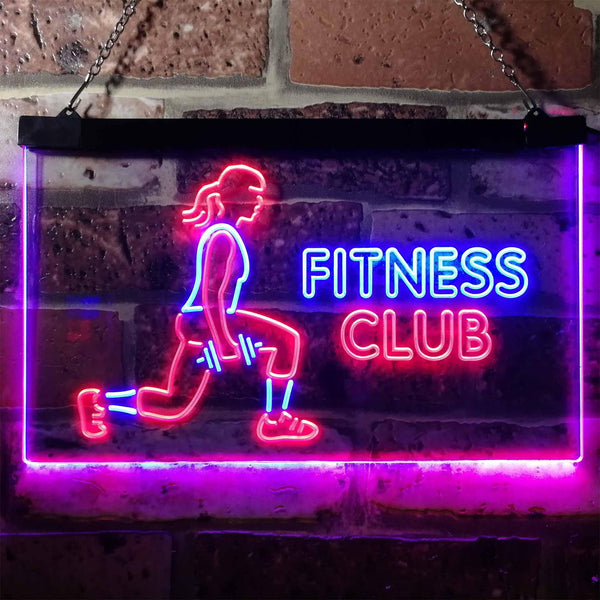 ADVPRO Fitness Club Open Welcome Dual Color LED Neon Sign st6-i3168 - Red & Blue