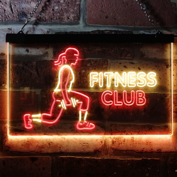 ADVPRO Fitness Club Open Welcome Dual Color LED Neon Sign st6-i3168 - Red & Yellow