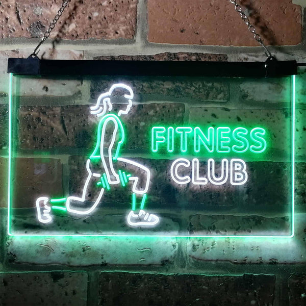 ADVPRO Fitness Club Open Welcome Dual Color LED Neon Sign st6-i3168 - White & Green