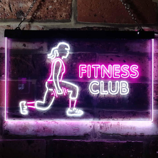 ADVPRO Fitness Club Open Welcome Dual Color LED Neon Sign st6-i3168 - White & Purple