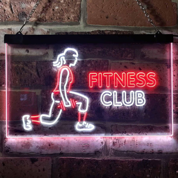 ADVPRO Fitness Club Open Welcome Dual Color LED Neon Sign st6-i3168 - White & Red