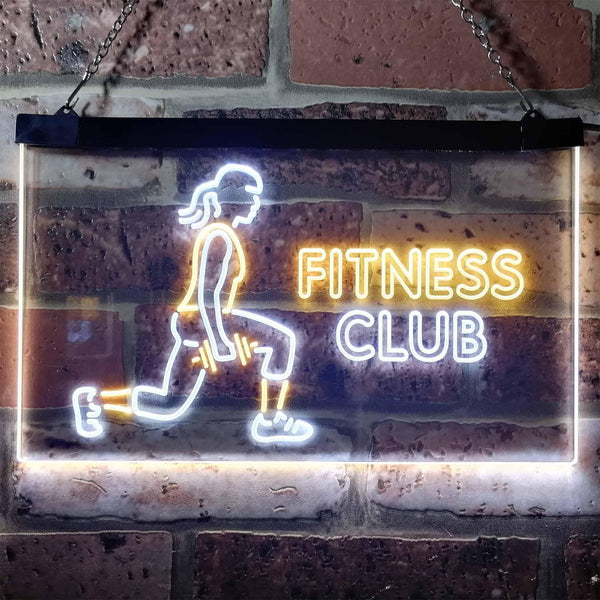 ADVPRO Fitness Club Open Welcome Dual Color LED Neon Sign st6-i3168 - White & Yellow