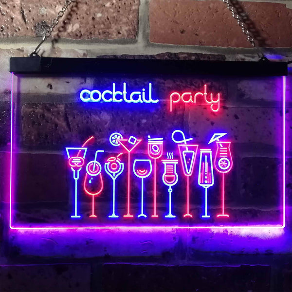 ADVPRO Cocktail Party Home Bar Club Pub Dual Color LED Neon Sign st6-i3175 - Blue & Red