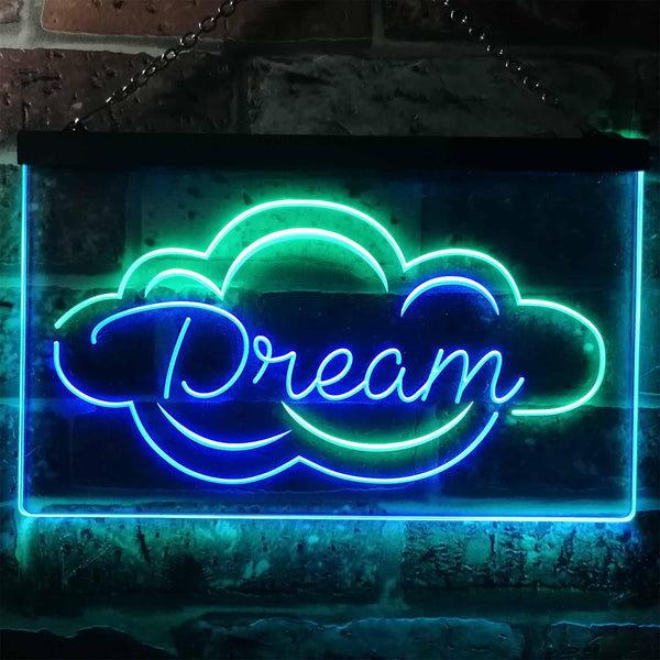 ADVPRO Dream Cloud Bedroom Room Den Man Cave Display Dual Color LED Neon Sign st6-i3200 - Green & Blue