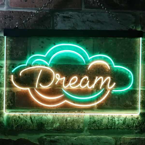 ADVPRO Dream Cloud Bedroom Room Den Man Cave Display Dual Color LED Neon Sign st6-i3200 - Green & Yellow
