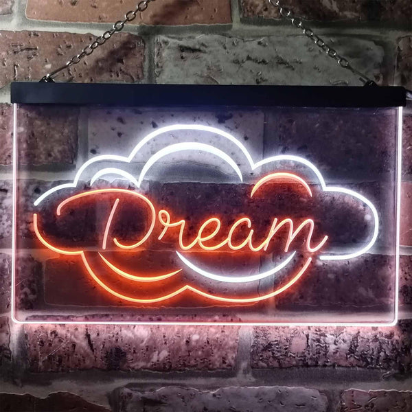 ADVPRO Dream Cloud Bedroom Room Den Man Cave Display Dual Color LED Neon Sign st6-i3200 - White & Orange