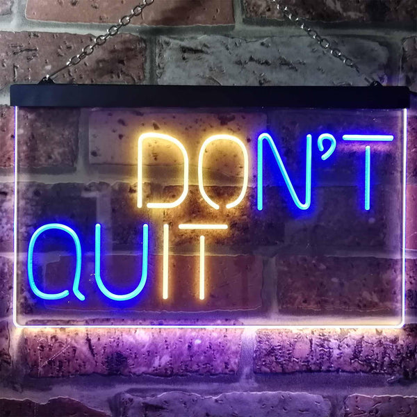 ADVPRO Don't Quit Do It Positive Wall Decor Bedroom Display Dual Color LED Neon Sign st6-i3206 - Blue & Yellow