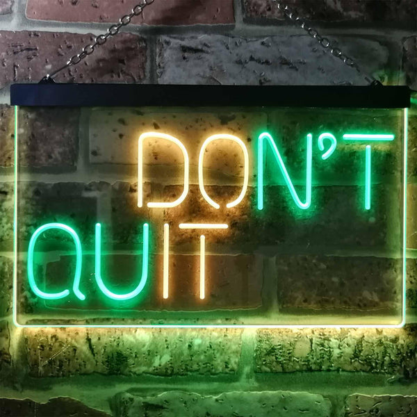 ADVPRO Don't Quit Do It Positive Wall Decor Bedroom Display Dual Color LED Neon Sign st6-i3206 - Green & Yellow