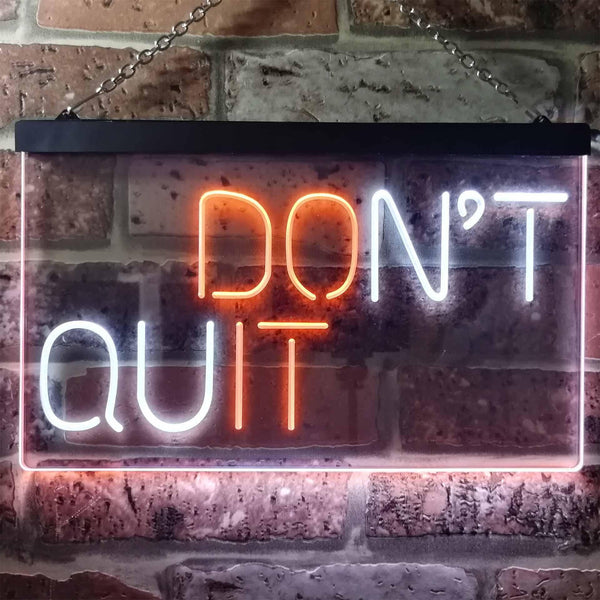 ADVPRO Don't Quit Do It Positive Wall Decor Bedroom Display Dual Color LED Neon Sign st6-i3206 - White & Orange