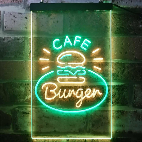 ADVPRO Burger Cafe Fast Food Shop  Dual Color LED Neon Sign st6-i3218 - Green & Yellow