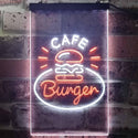 ADVPRO Burger Cafe Fast Food Shop  Dual Color LED Neon Sign st6-i3218 - White & Orange