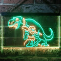 ADVPRO Caveman Dinosaur Room Decor Dual Color LED Neon Sign st6-i3220 - Green & Yellow