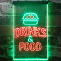 ADVPRO Drinks and Food Hamburger Fast Food  Dual Color LED Neon Sign st6-i3265 - Green & Red
