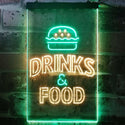 ADVPRO Drinks and Food Hamburger Fast Food  Dual Color LED Neon Sign st6-i3265 - Green & Yellow