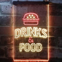 ADVPRO Drinks and Food Hamburger Fast Food  Dual Color LED Neon Sign st6-i3265 - Red & Yellow