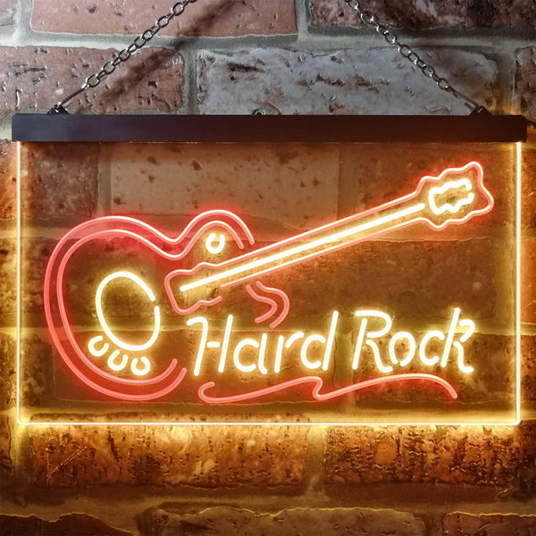 ADVPRO Guitar Hard Rock Music Dual Color LED Neon Sign st6-i3295 - Red & Yellow