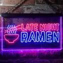 ADVPRO Late Night Ramen Japanese Food Dual Color LED Neon Sign st6-i3305 - Red & Blue