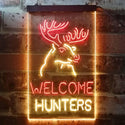 ADVPRO Welcome Hunters Deer Cabin  Dual Color LED Neon Sign st6-i3313 - Red & Yellow