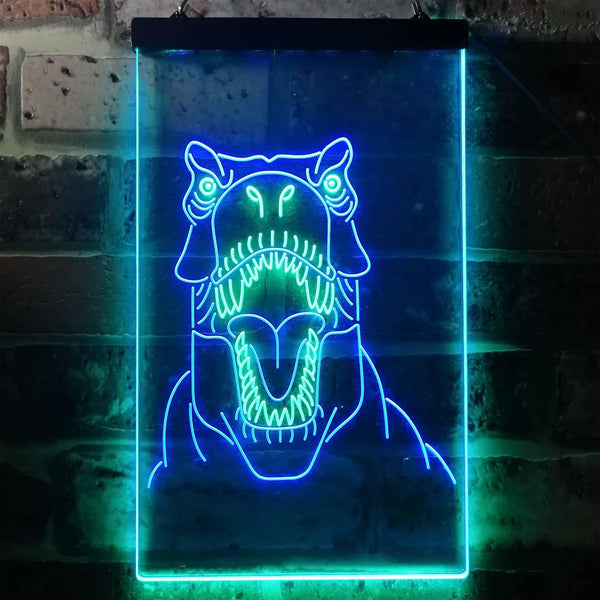 ADVPRO Dinosaur Animal Man Cave  Dual Color LED Neon Sign st6-i3357 - Green & Blue