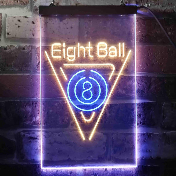 ADVPRO Eight Ball Billiards Pool Snooker Room  Dual Color LED Neon Sign st6-i3395 - Blue & Yellow