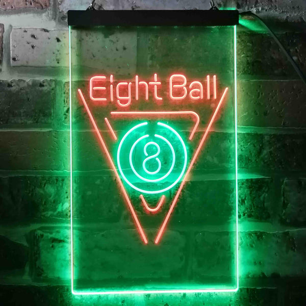 ADVPRO Eight Ball Billiards Pool Snooker Room  Dual Color LED Neon Sign st6-i3395 - Green & Red