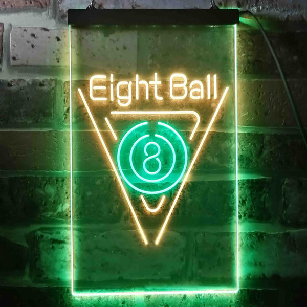 ADVPRO Eight Ball Billiards Pool Snooker Room  Dual Color LED Neon Sign st6-i3395 - Green & Yellow