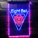 ADVPRO Eight Ball Billiards Pool Snooker Room  Dual Color LED Neon Sign st6-i3395 - Red & Blue