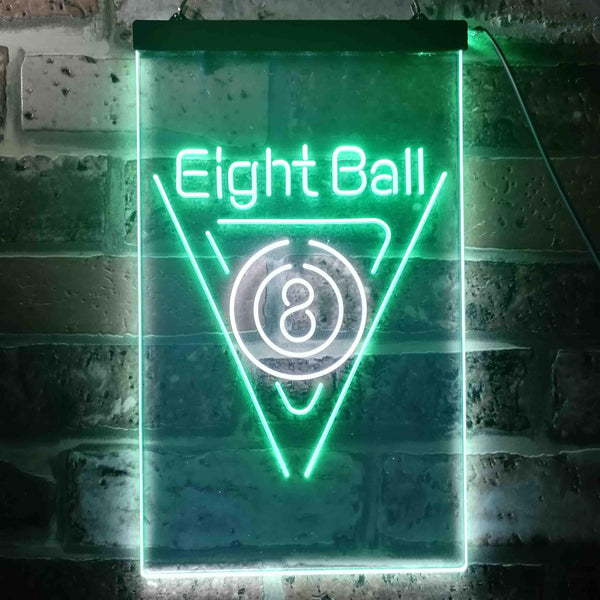 ADVPRO Eight Ball Billiards Pool Snooker Room  Dual Color LED Neon Sign st6-i3395 - White & Green