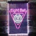 ADVPRO Eight Ball Billiards Pool Snooker Room  Dual Color LED Neon Sign st6-i3395 - White & Purple
