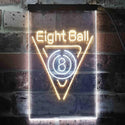 ADVPRO Eight Ball Billiards Pool Snooker Room  Dual Color LED Neon Sign st6-i3395 - White & Yellow