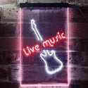 ADVPRO Guitar Live Music Bar Club  Dual Color LED Neon Sign st6-i3468 - White & Red