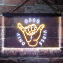 ADVPRO Good Vibes Only Hand Room Dual Color LED Neon Sign st6-i3475 - White & Yellow