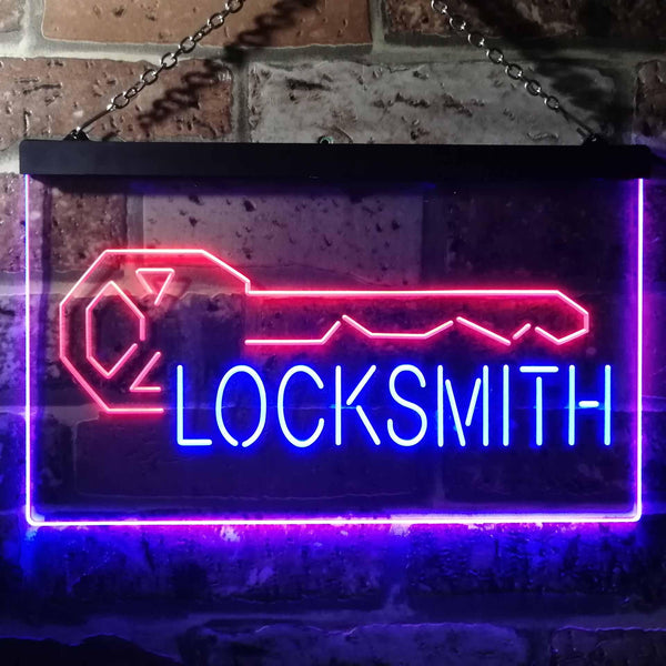 ADVPRO Locksmith Key Shop Dual Color LED Neon Sign st6-i3493 - Blue & Red