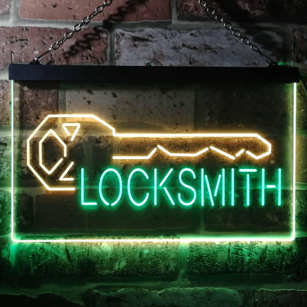 ADVPRO Locksmith Key Shop Dual Color LED Neon Sign st6-i3493 - Green & Yellow