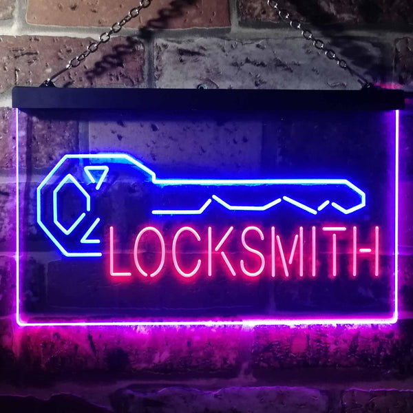 ADVPRO Locksmith Key Shop Dual Color LED Neon Sign st6-i3493 - Red & Blue