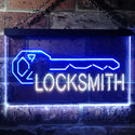 ADVPRO Locksmith Key Shop Dual Color LED Neon Sign st6-i3493 - White & Blue