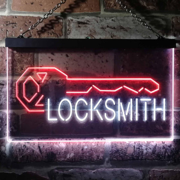 ADVPRO Locksmith Key Shop Dual Color LED Neon Sign st6-i3493 - White & Red
