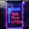 ADVPRO Rock Jazz Blues Open Music Bar  Dual Color LED Neon Sign st6-i3521 - Blue & Red
