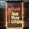 ADVPRO Rock Jazz Blues Open Music Bar  Dual Color LED Neon Sign st6-i3521 - Red & Yellow