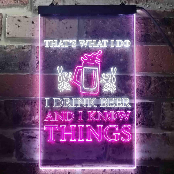 ADVPRO That's What I do I Drink Beer and I Know Things  Dual Color LED Neon Sign st6-i3590 - White & Purple